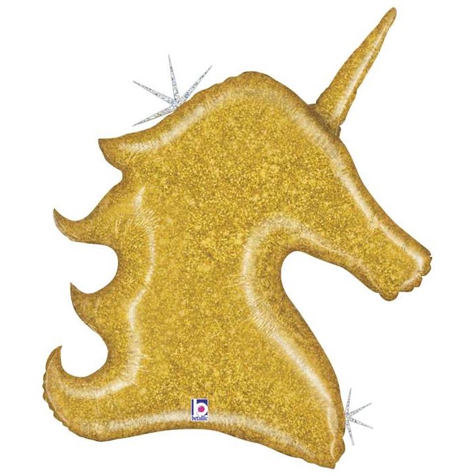 Palloncino Unicorno Oro Glitter – Eventi di Laura