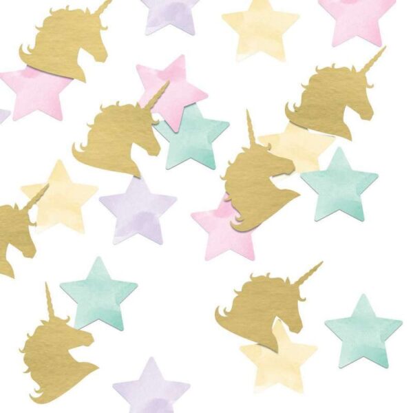 Coriandoli Unicorni Oro e Stelle Pastello - Eventi di Laura