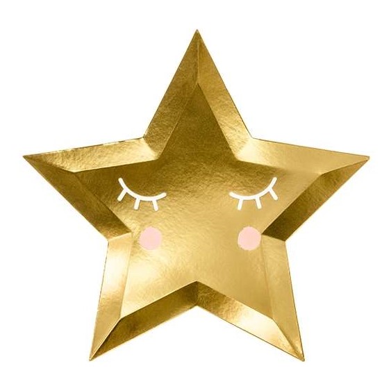 piatto-sagomato-stellina-oro-little-star-6pz