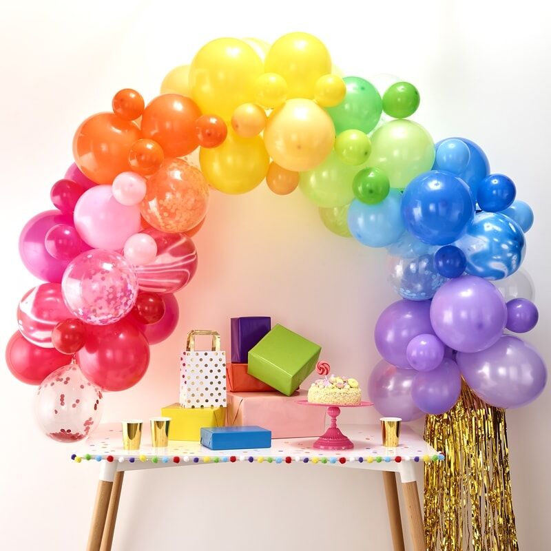 Kit per arco con palloncini arcobaleno, per feste per bambini, kit di 184  (a8Q)