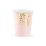 6 Bicchieri Rosa Foglie Oro