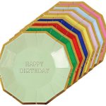 8 Piattini Colori Misti Happy Birthday