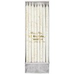 24 Candeline Bianche con Dettagli Multicolor