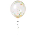 Kit 8 Palloncini Trasparenti con Coriandoli Neon