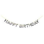 Festone Happy Birthday Argento Glitter