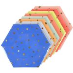 8 Piatti Colori Misti e Stelle Oro