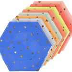 8 Piatti Colori Misti e Stelle Oro