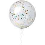 Kit 3 Palloncini Trasparenti Pastello e Oro