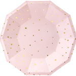 6 Piattini Rosa con Stelle Oro
