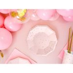 6 Piattini Rosa con Stelle Oro