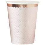 8 Bicchieri Rosa e Bordo Rose Gold