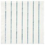 16 Tovaglioli Bianchi a Righe Argento Scintillante