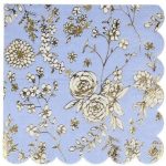 16 Tovaglioli Piccoli English Garden con Dettagli Oro