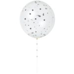 Kit 8 Palloncini Trasparenti con Coriandoli Stelle Argento