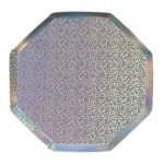 8 Piattini da Cocktail Argento Scintillante