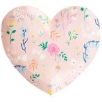12 Piattini Cuori con Fiori Pastello