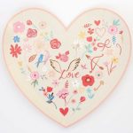 8 Piatti Cuori con Fiori San Valentino