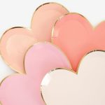 8 Piattini Cuori Rosa, Pesca e Corallo