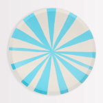 8 Piattini con Strisce Celesti e Bianche