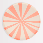 8 Piattini con Strisce Rosa e Bianche