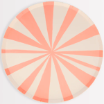 8 Piatti con Strisce Rosa e Bianche