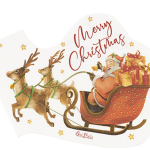 16 Tovaglioli Slitta Babbo Natale