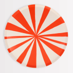 8 Piattini con Strisce Rosse e Bianche