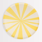 8 Piattini con Strisce Gialle e Bianche