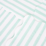 16 Tovaglioli Piccoli con Strisce Bianche e Verde Menta