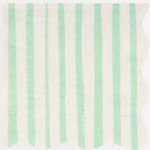 16 Tovaglioli con Strisce Bianche e Verde Menta