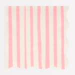 16 Tovaglioli Piccoli con Strisce Rosa e Bianche