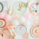 8 Bicchieri con Stelle Rosa, Blu e Verde Menta