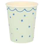 8 Bicchieri con Stelle Rosa, Blu e Verde Menta