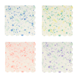 16 Tovaglioli Piccoli con Macchie Colorate