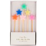 6 Candeline Stelle Colori Misti