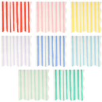 16 Tovaglioli con Strisce Colori Misti