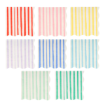 16 Tovaglioli Piccoli con Strisce Colori Misti