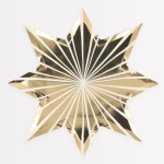 8 Piatti Stelle Oro e Bianche a Strisce