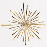 16 Tovaglioli Stelle Bianche e Oro a Strisce