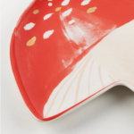 2 Piatti/Vassoi in Porcellana Funghi