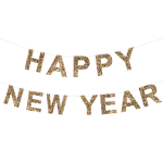 Festone Happy New Year Oro Glitter