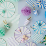 16 Tovaglioli con Strisce Blu e Bianche