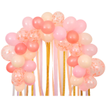 Kit Arco Palloncini Rosa e Pesca con Strisce Decorative