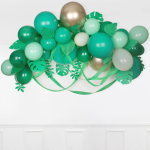 Kit Arco Palloncini Verde e Oro con Foglie
