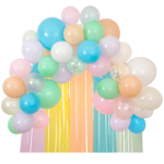 Kit Arco Palloncini Pastello con Strisce Decorative