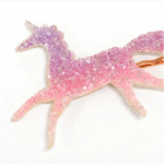2 Fermagli per Capelli Unicorno Glitter