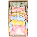 6 Fiocchi per Capelli a Quadretti Pastello