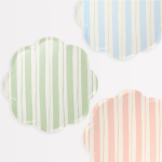 8 Piatti a Righe Pastello