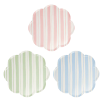 8 Piattini a Righe Pastello