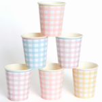 12 Bicchieri a Quadretti Pastello